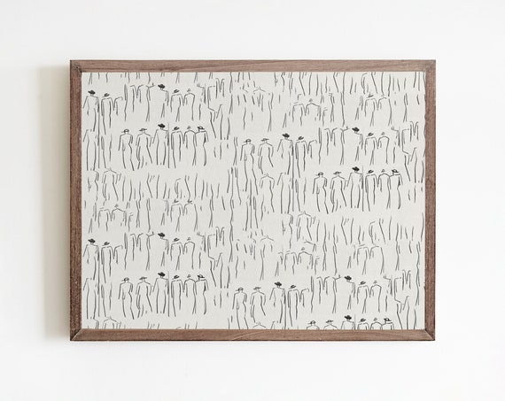 Vintage Figure Sketch, Abstract Line Art Print