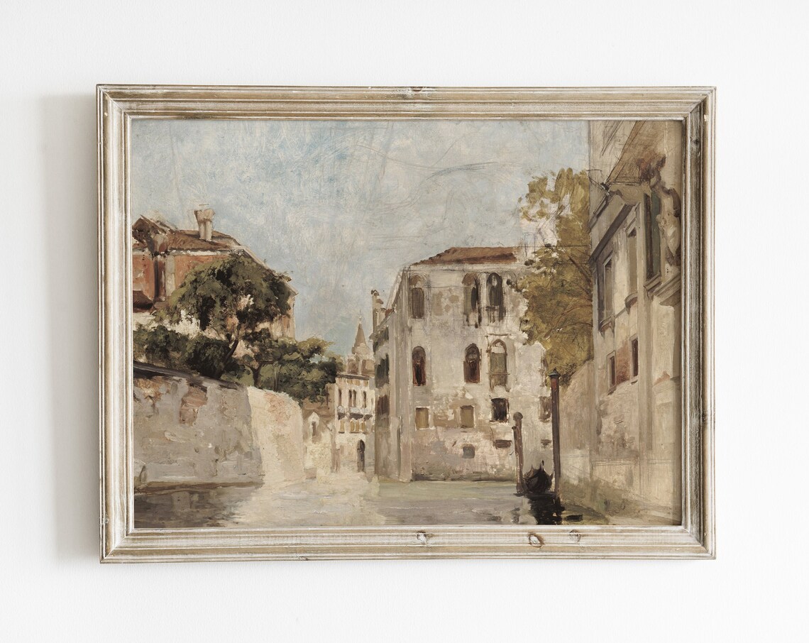 Venice Canal Painting, European Landscape