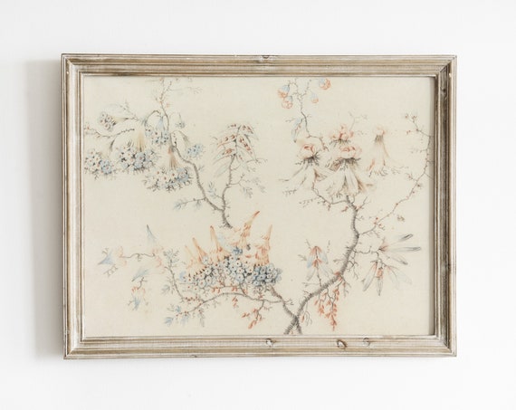 Cottagecore Botanical Floral Sketch Poster Print