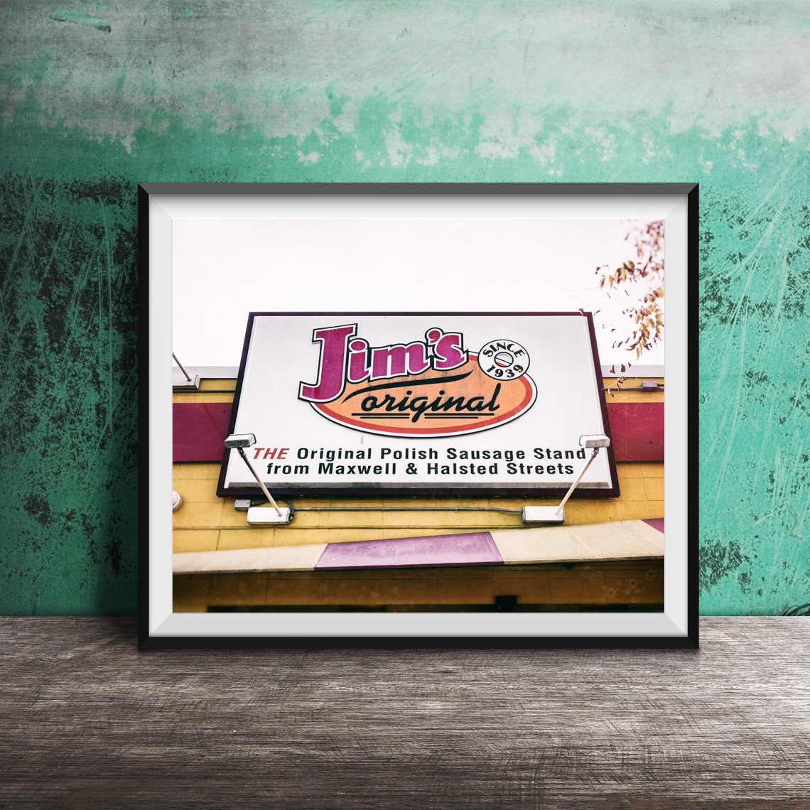 Jim's Original Polish Sausage Chicago Food Stand Sign Photo Poster