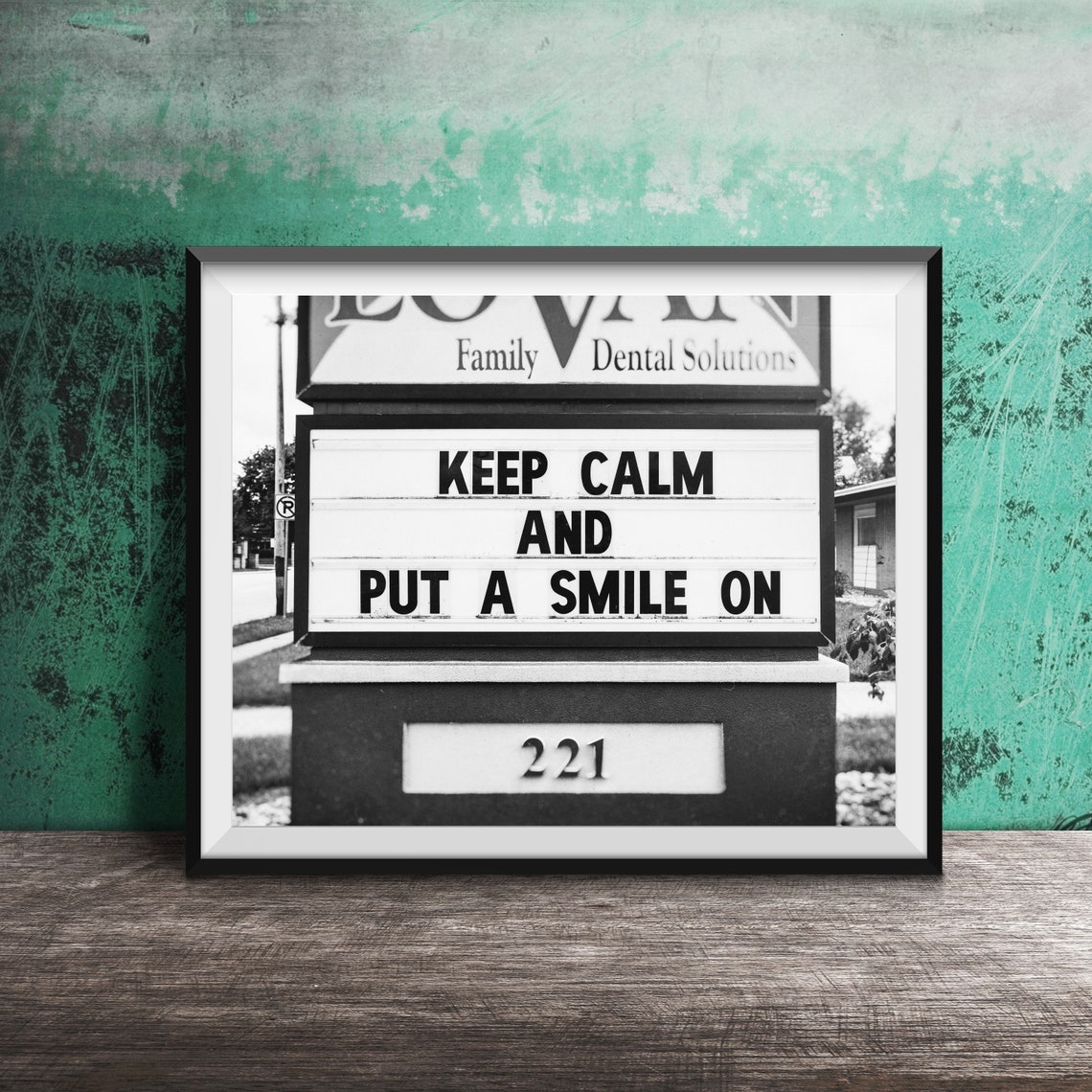 Keep Calm and Put a Smile On Cheerful Roadside Letter Board Print - Image 2