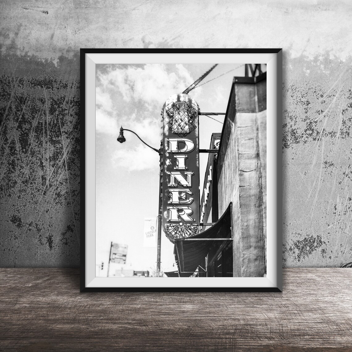 Vintage Green Diner Neon Sign Lincoln Park Chicago Street Poster - Image 2