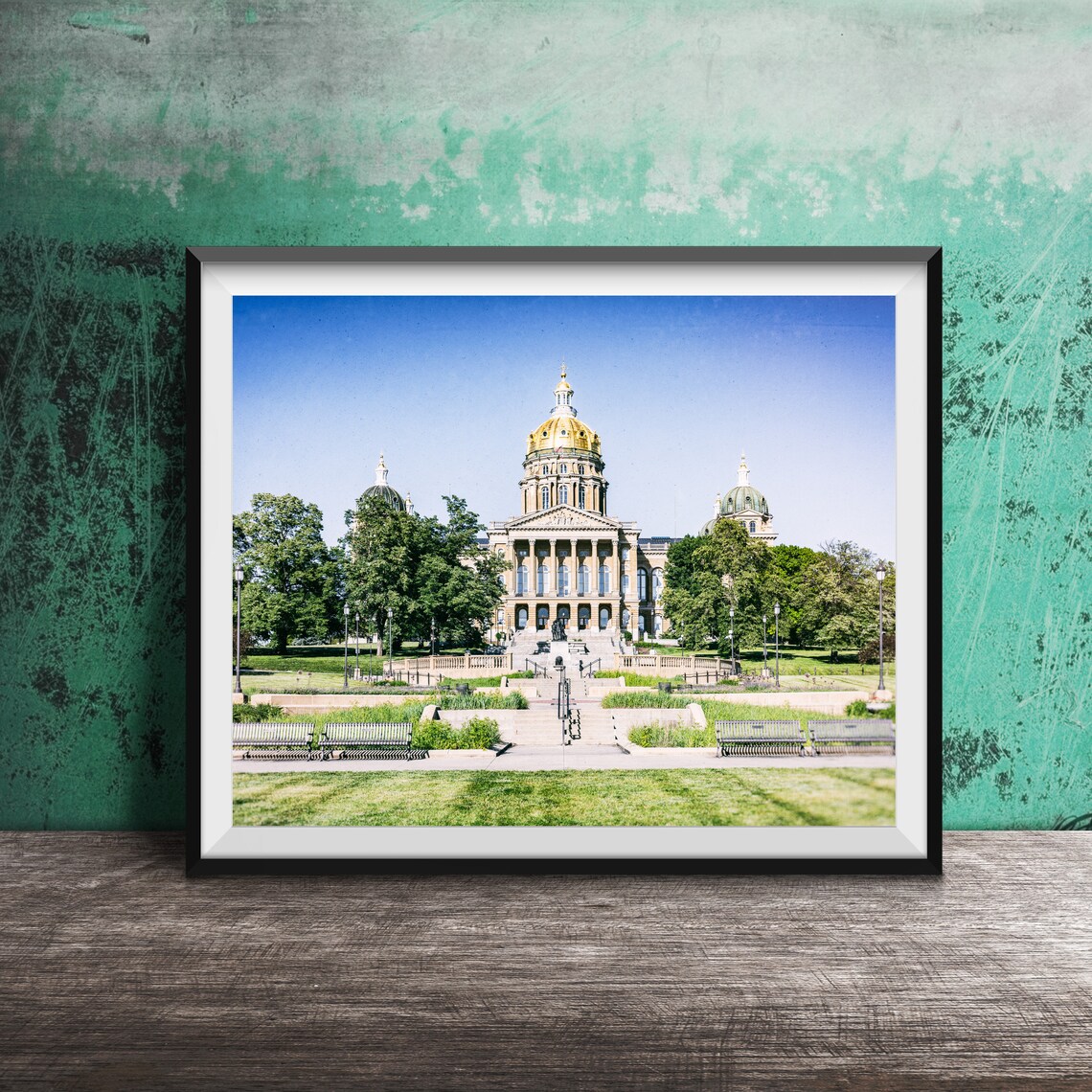 Iowa State Capitol Building, Des Moines Travel Poster
