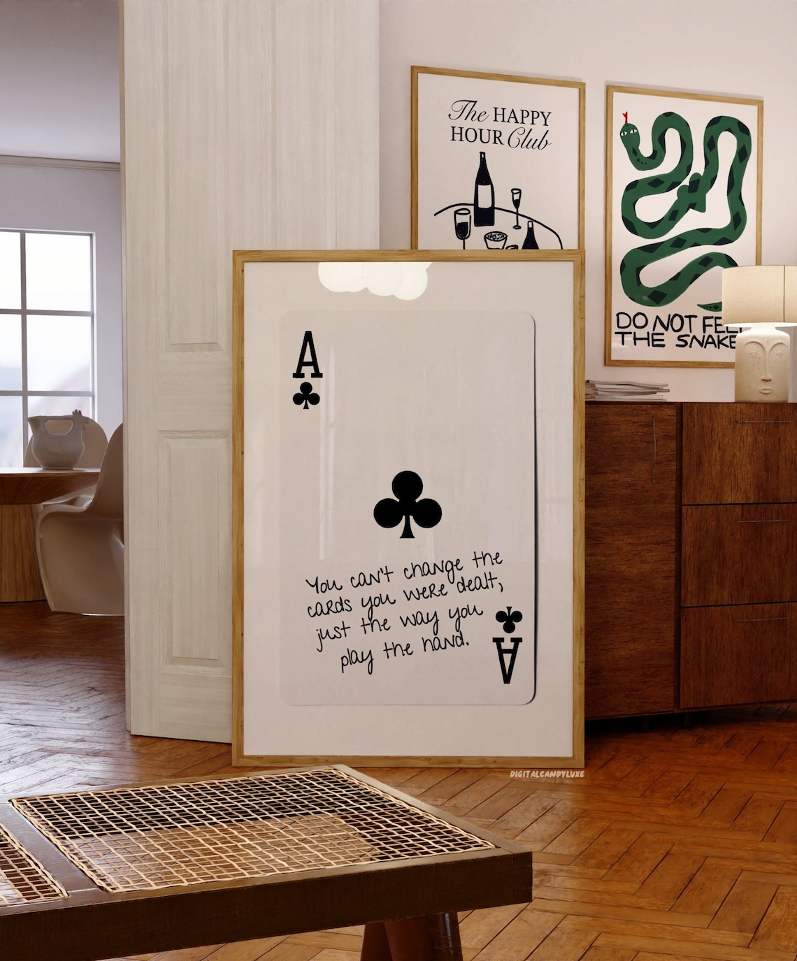 Ace Card Black And White Vintage Retro Art Print