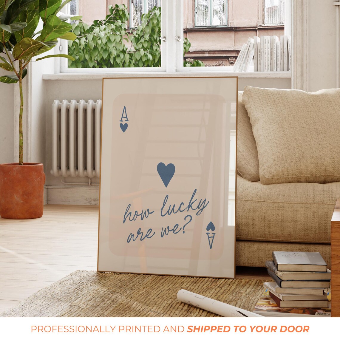 How Lucky Are We Vintage Retro Art Print - Image 2