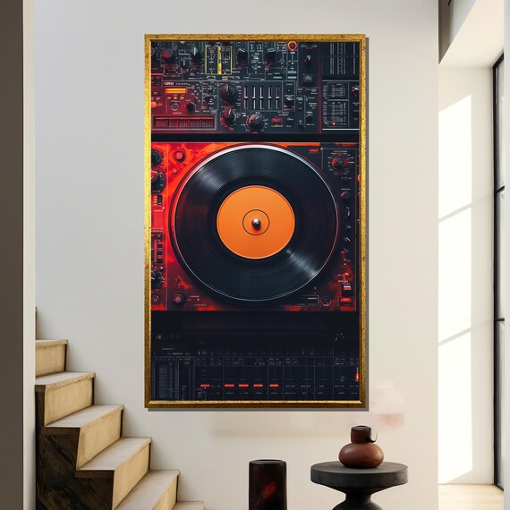 Retro DJ Turntable, Technics Style Music Studio Decor