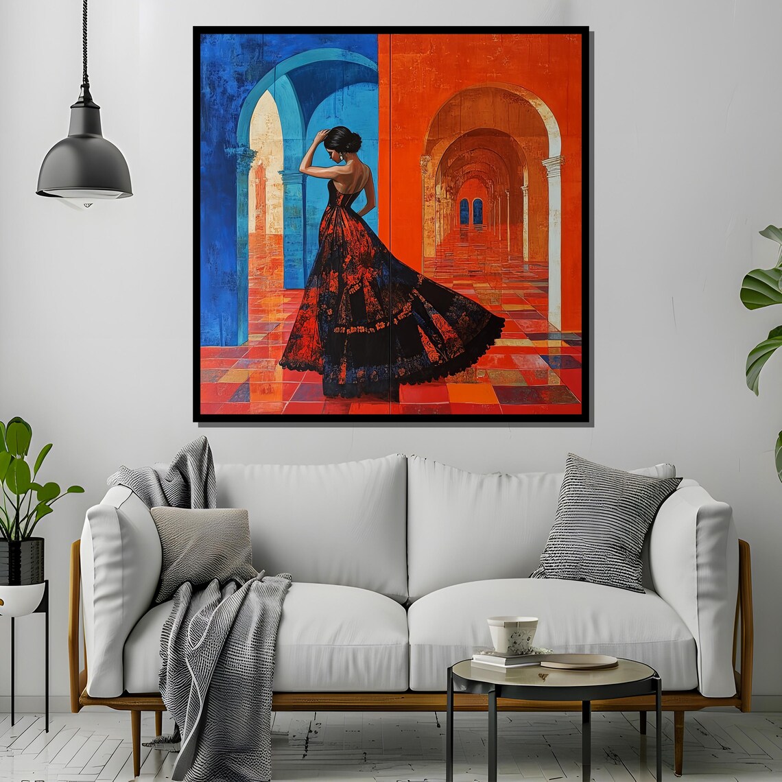 Elegant Woman Painting, Spanish Style Artwork - Image 2