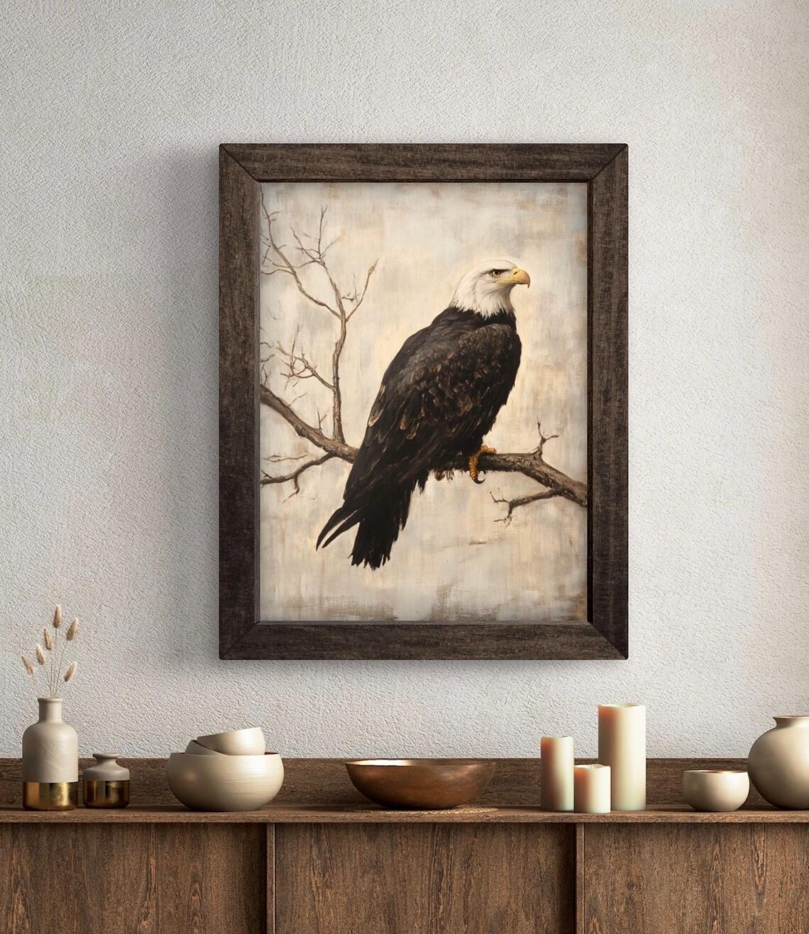 Vintage Bald Eagle Art Print, Wildlife Animal Print - Image 5