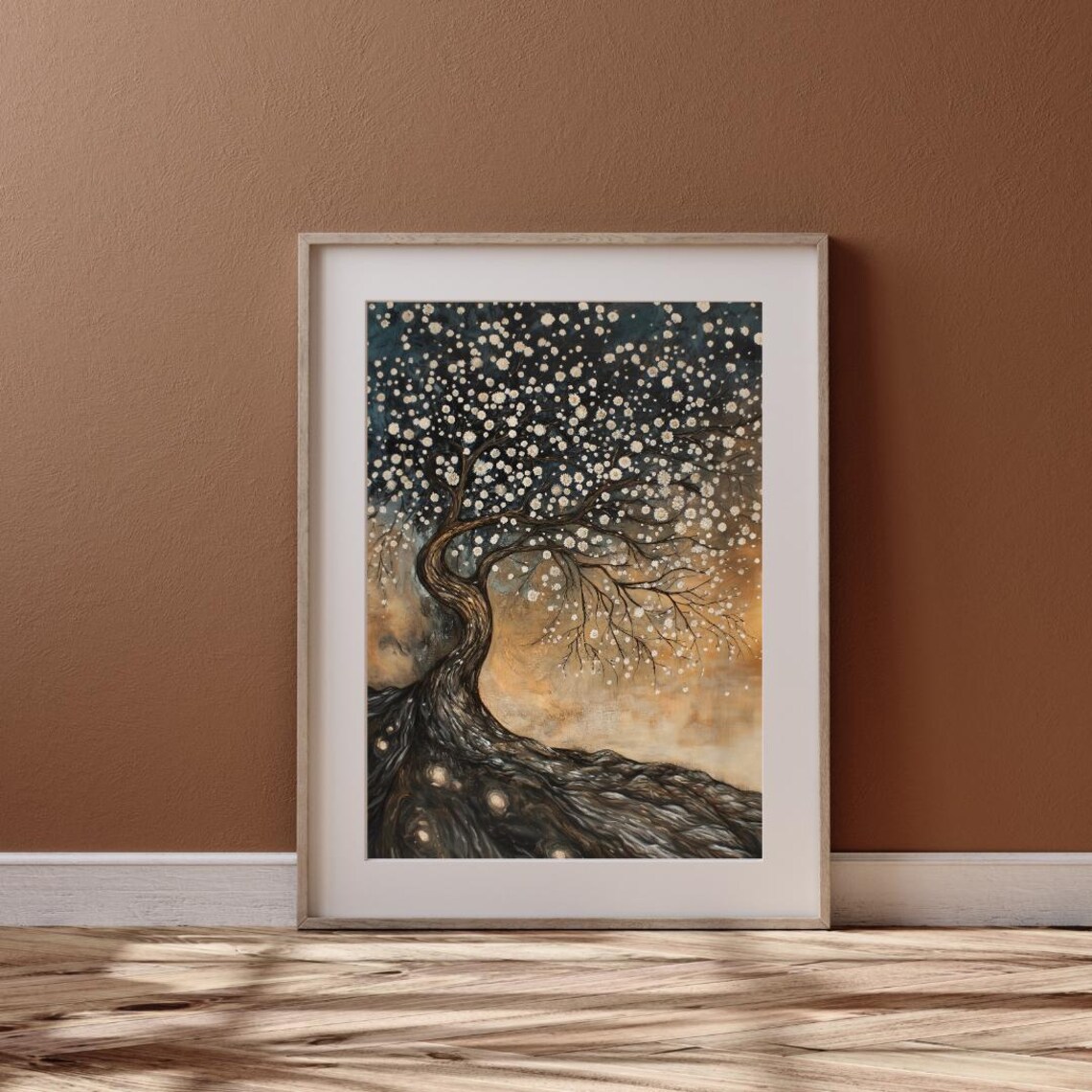 Twisted Blossom Tree Of Life Twilight Sky Golden Moody Art Poster - Image 6