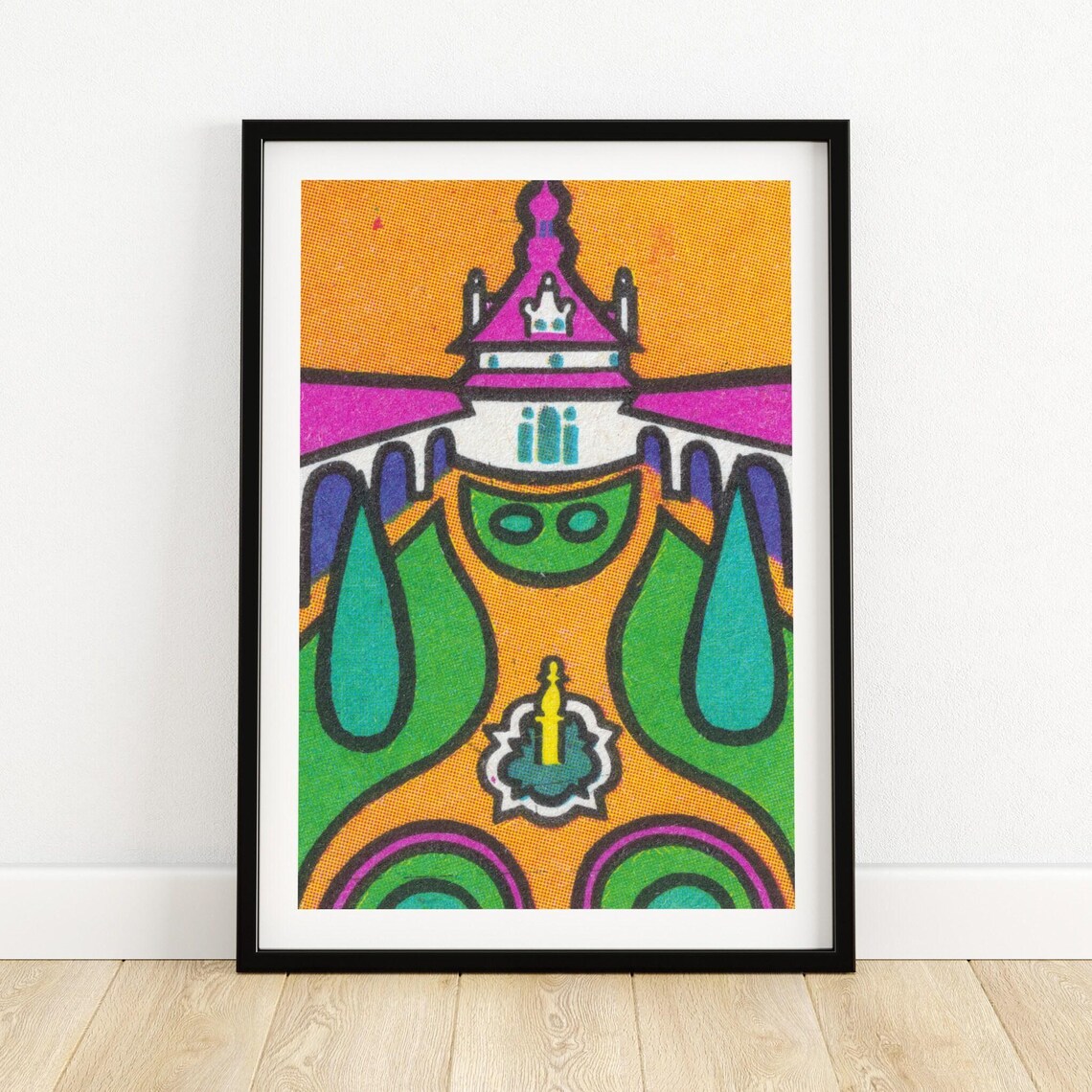 Small Fountain Baroque Garden Pop Art Vintage Matchbox Poster