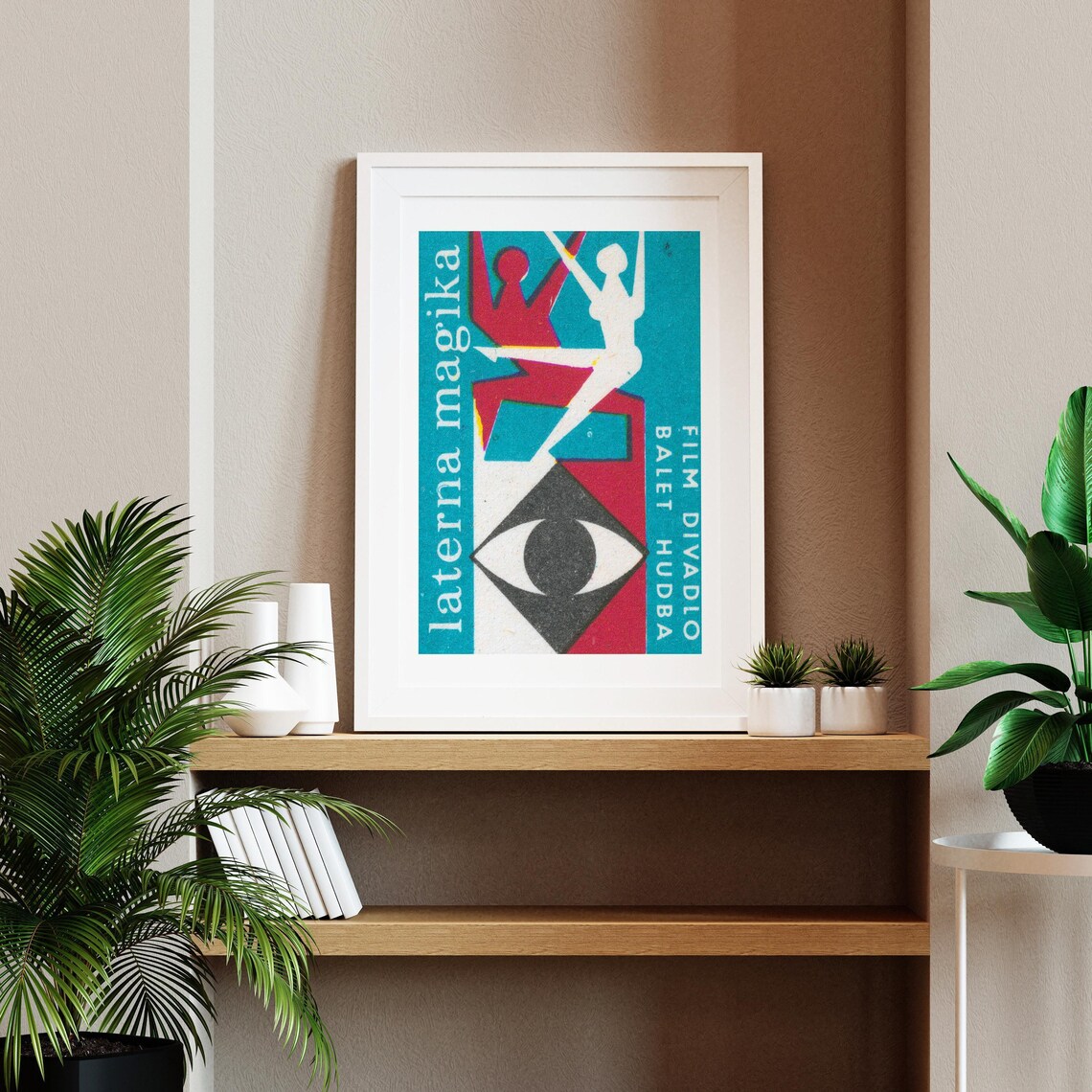 Laterna Magika Film Theater Ballet Music Eye Czech Matchbox Label Art Poster - Image 2