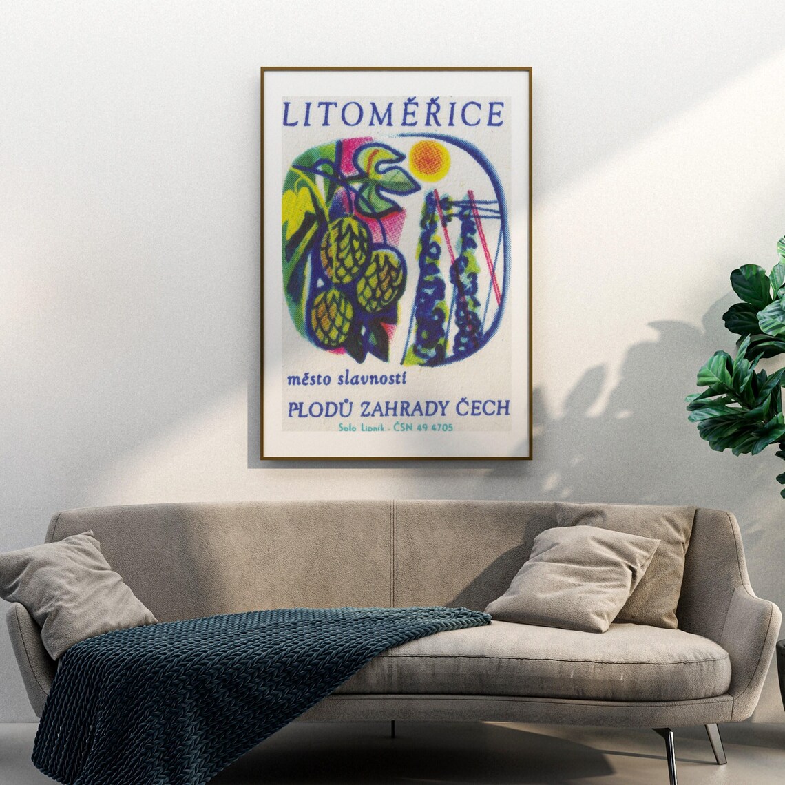 Litomerice Czech Fruit Harvest Festival Watercolor Label Art Print - Image 3