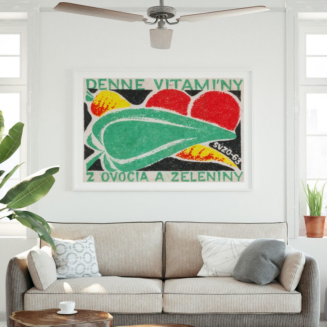 Daily Vitamins Fruit Vegetables Slovak Health Message Poster - Image 3