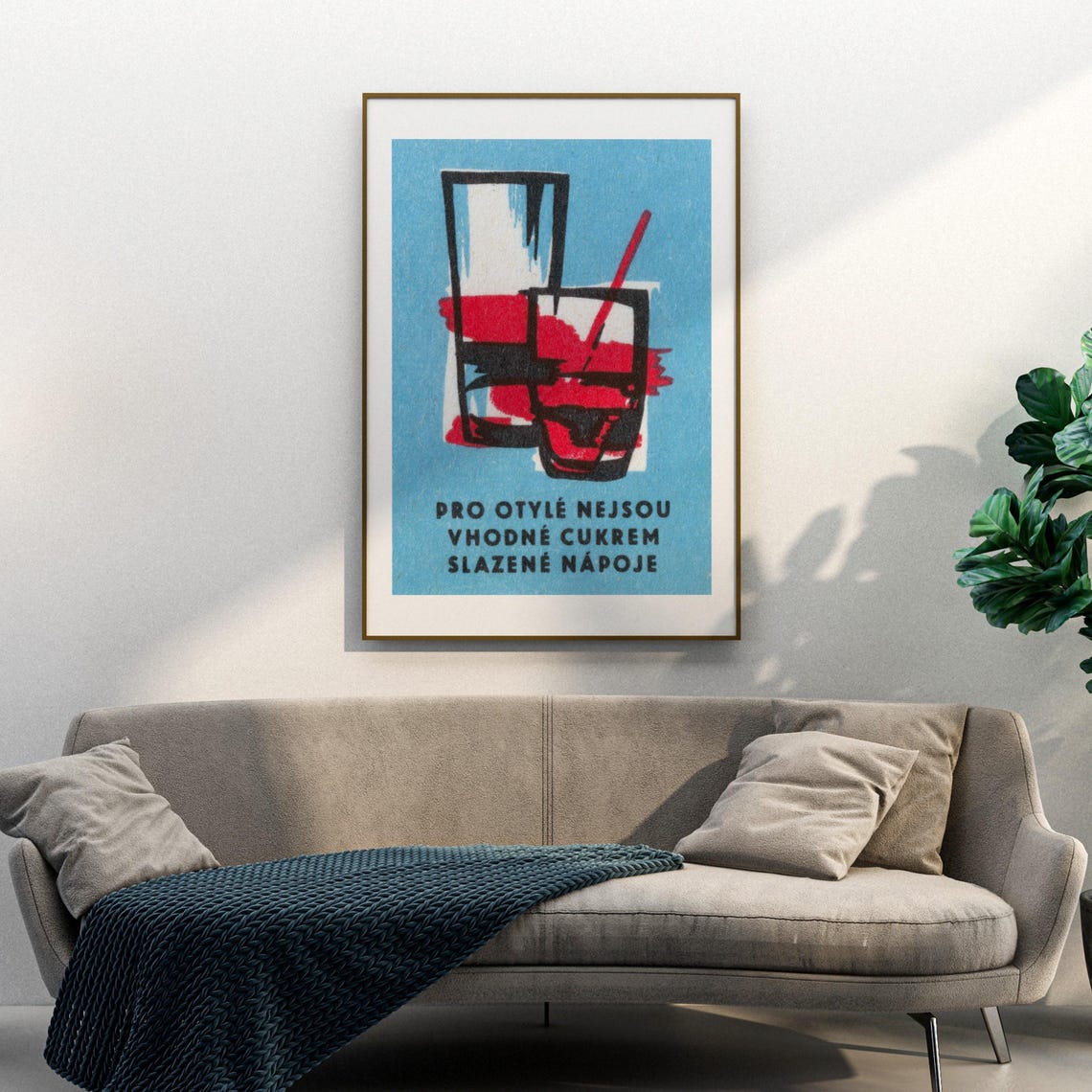 Sugary Drinks Unsuitable Obese Czech Health Advisory Label Art Print - Image 3