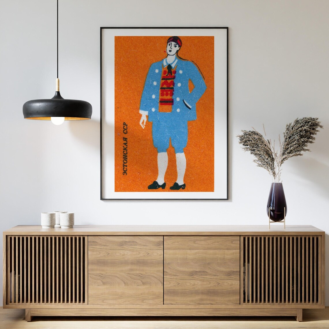 Estonian Man Matchbox Vintage Eastern Europe Poster - Image 4