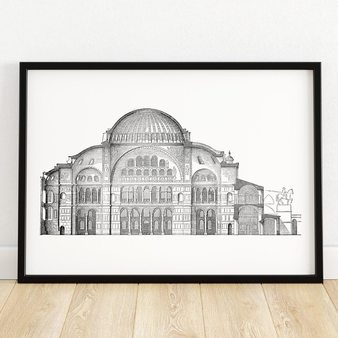 Hagia Sophia Constantinople Dome Cross Section Engraving Poster