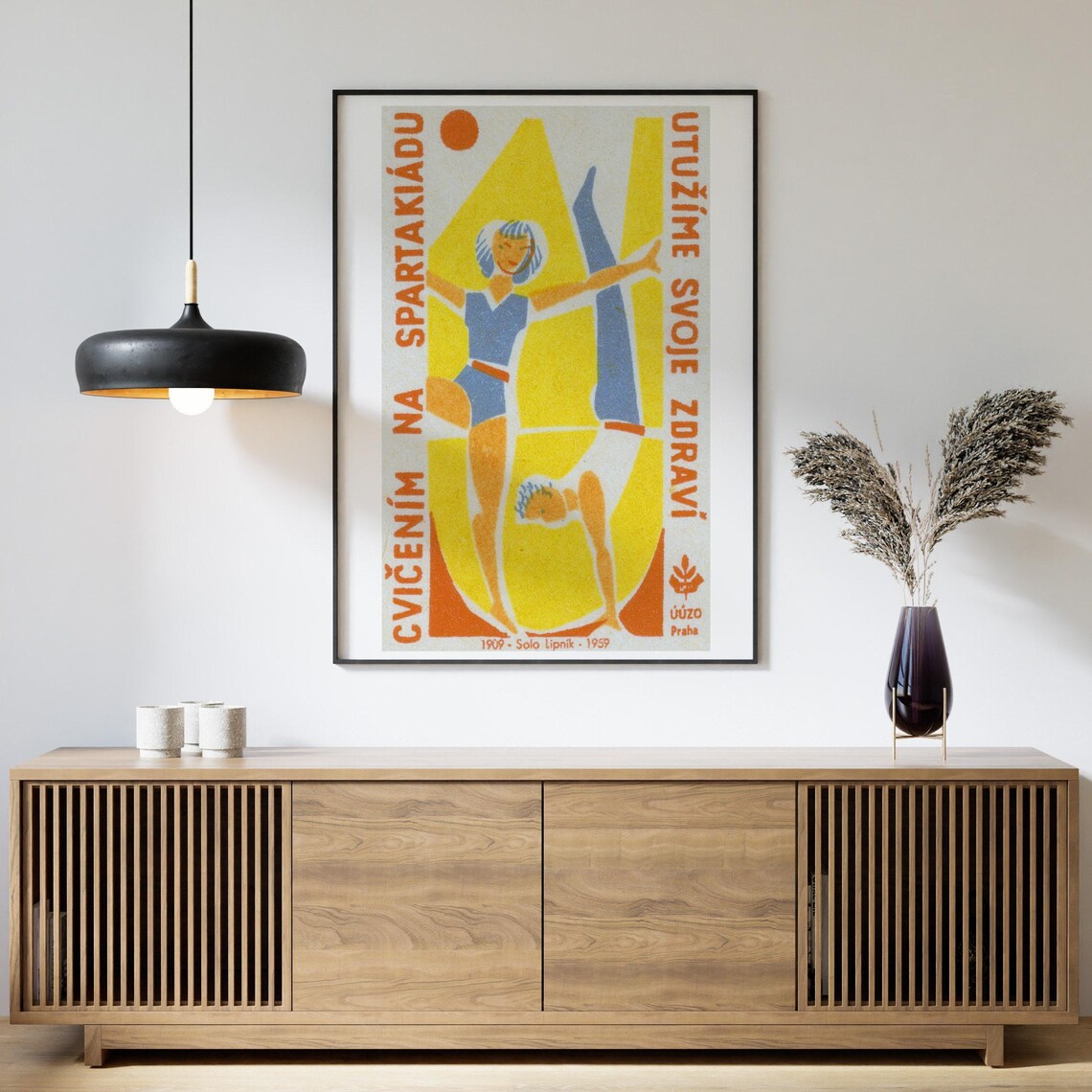 Spartakiad Balancing Gymnasts Czech 1959 Matchbox Sports Poster Art - Image 4