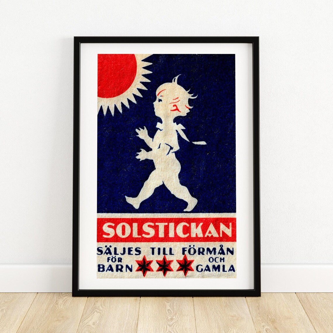 Walking Child Sweden Vintage Poster Print