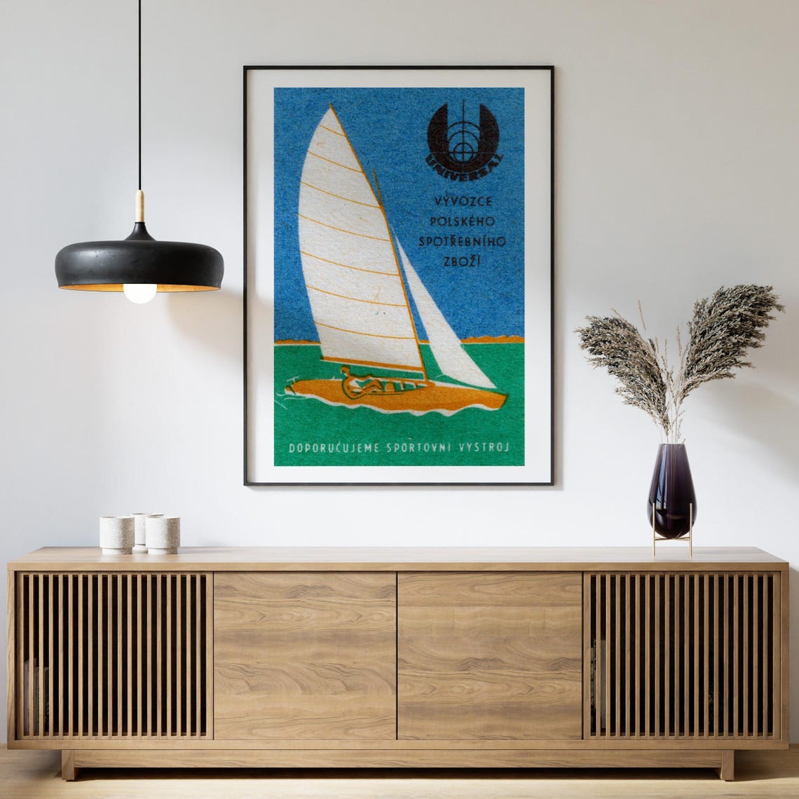 Universal Polish Export Vintage Sailboat Sea Sport Art Poster - Image 4