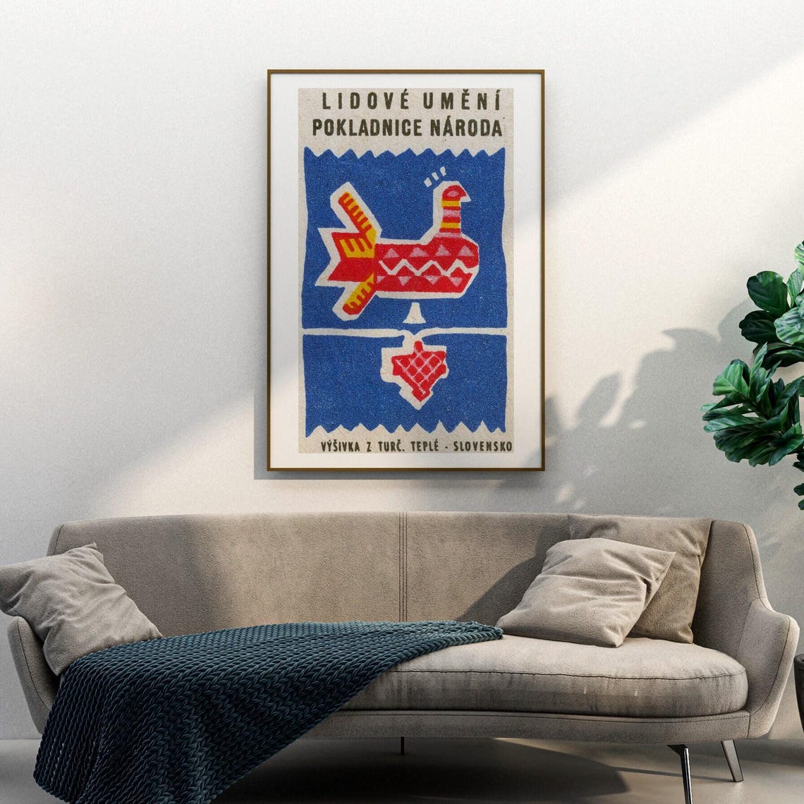 Slovak Folk Embroidery Bird Turc Teple Vintage Heritage Art Poster - Image 3