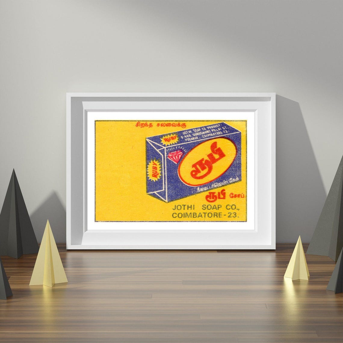 Ruby Jothi Soap Co Vintage Indian Soap Box Label Artwork Poster - Image 4