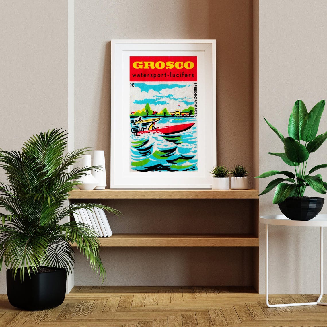 Grosco Watersport Lucifers Speedboat Races Vintage Label Poster - Image 2