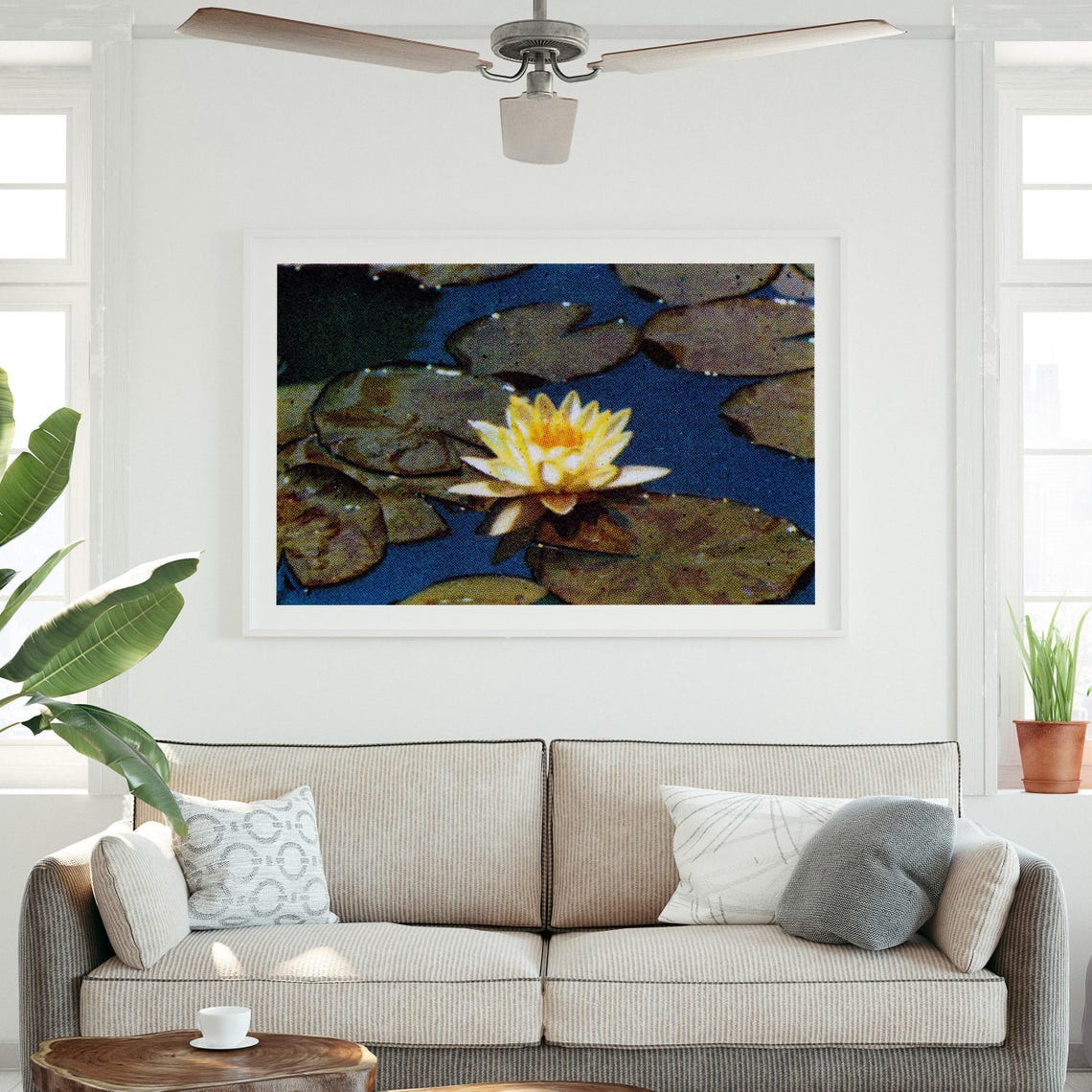 Golden Water Lily Flower Pad Pond Bloom Vintage Matchbox Art Poster - Image 3