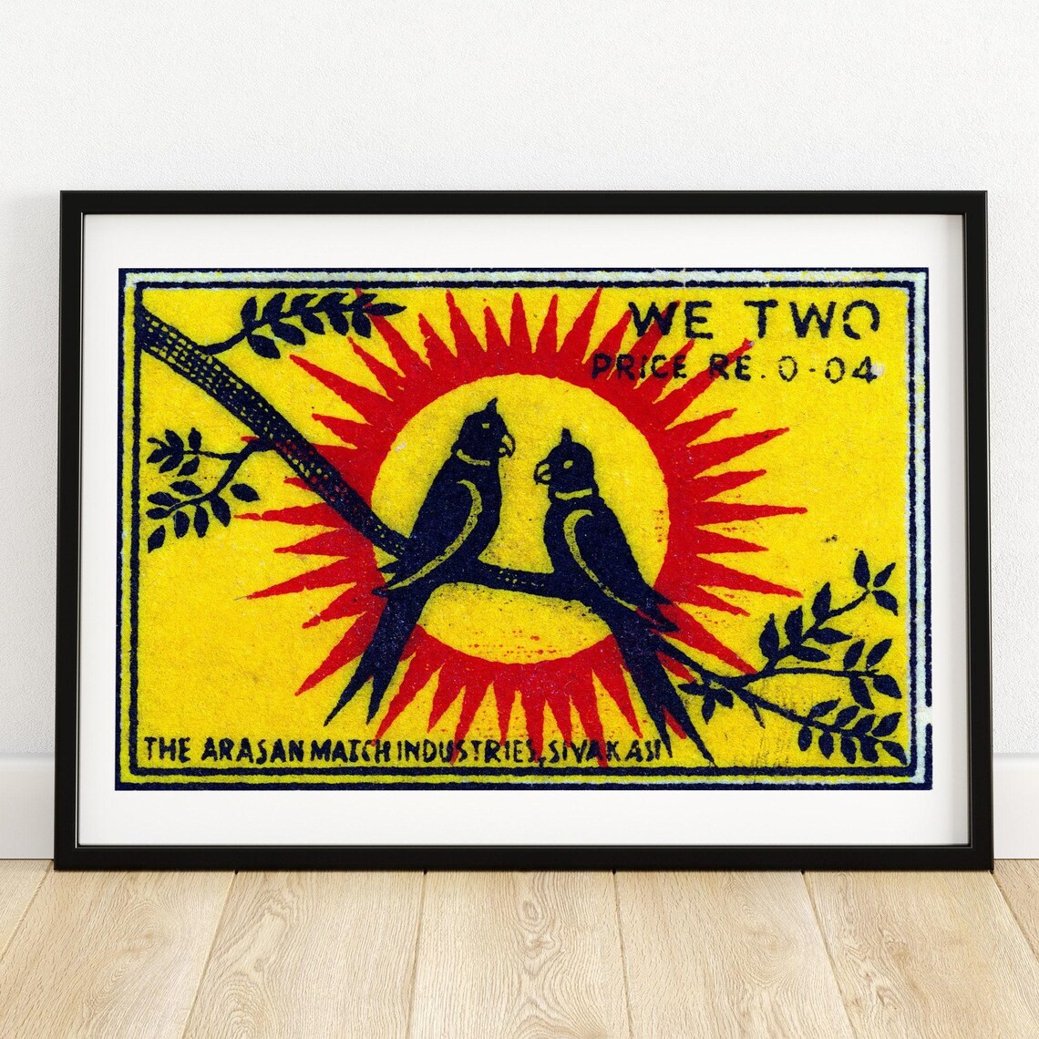 Love Bird Couple Matchbox Vintage Poster Print