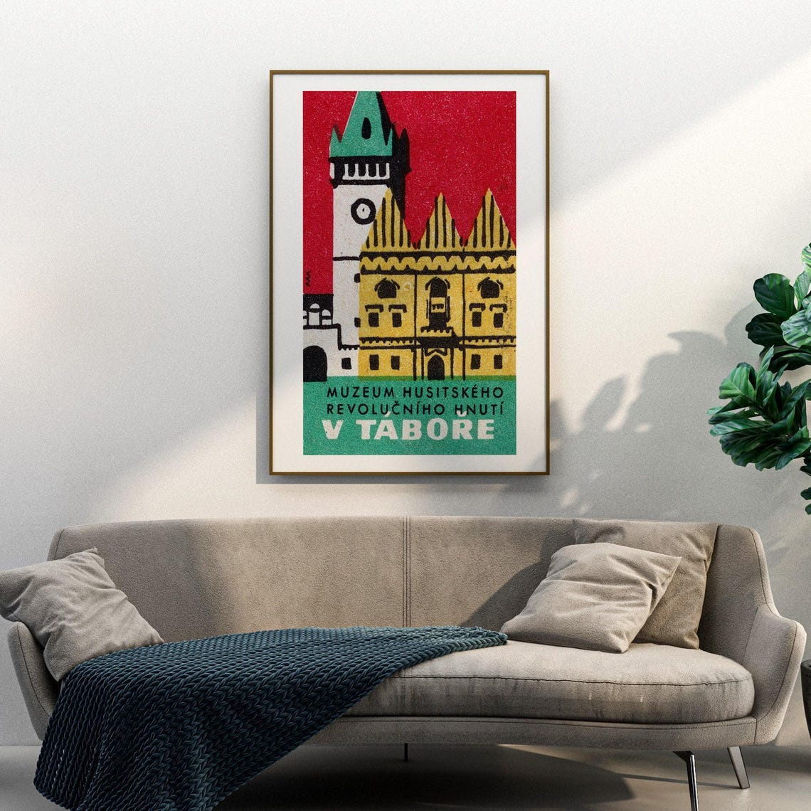 Tabor Museum Hussite Movement Vintage Czech Landmark Art Poster - Image 3