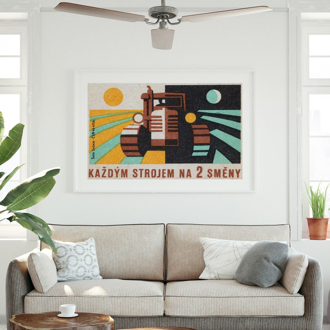Day And Night Farming Vintage Czech Art Print - Image 3