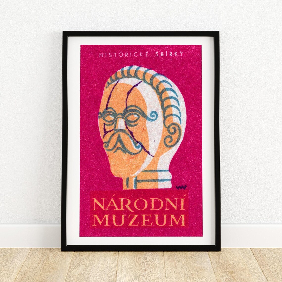 Historicke Sbirky Narodni Muzeum Antique Head Matchbox Label Poster