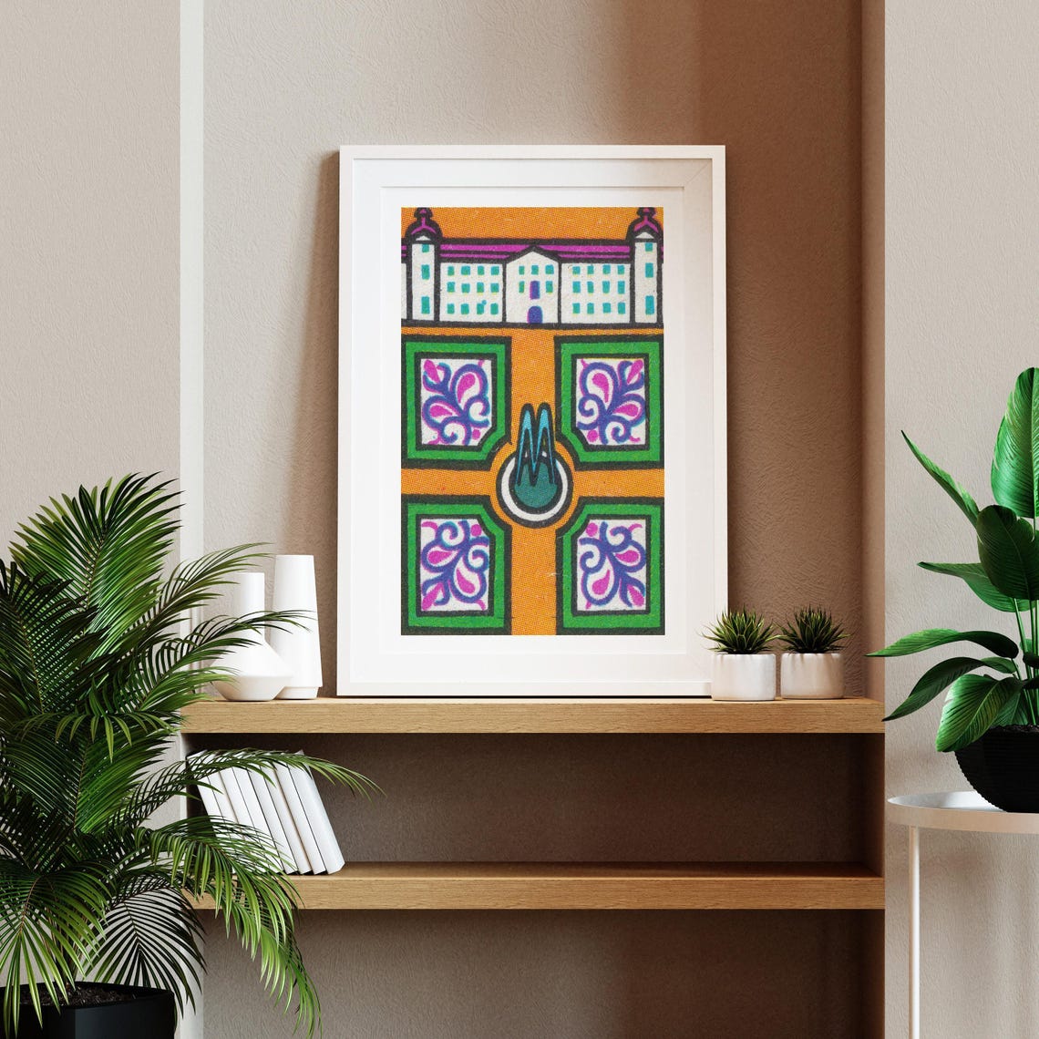 Colorful Geometric Palace Facade Mosaic Pattern Abstract Art Poster - Image 2