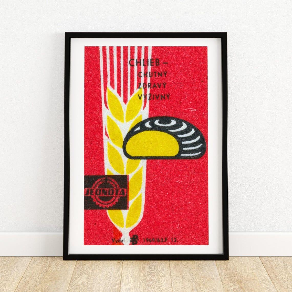 Bread Wheat Loaf Chlieb Jednota Czech Matchbox Kitchen Art Poster