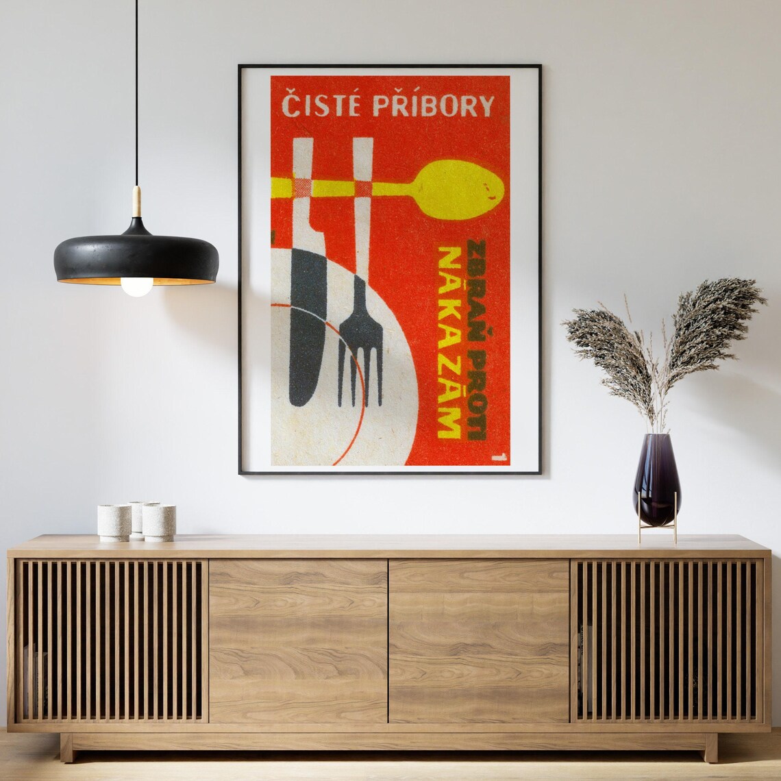 Cutlery On Table Matchbox Vintage Poster Print - Image 4