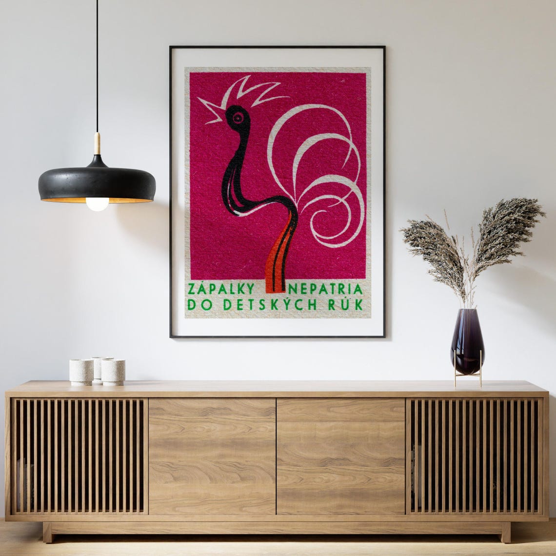 Matches Away From Children Slovak Rooster Safety Label Art Poster - Image 4