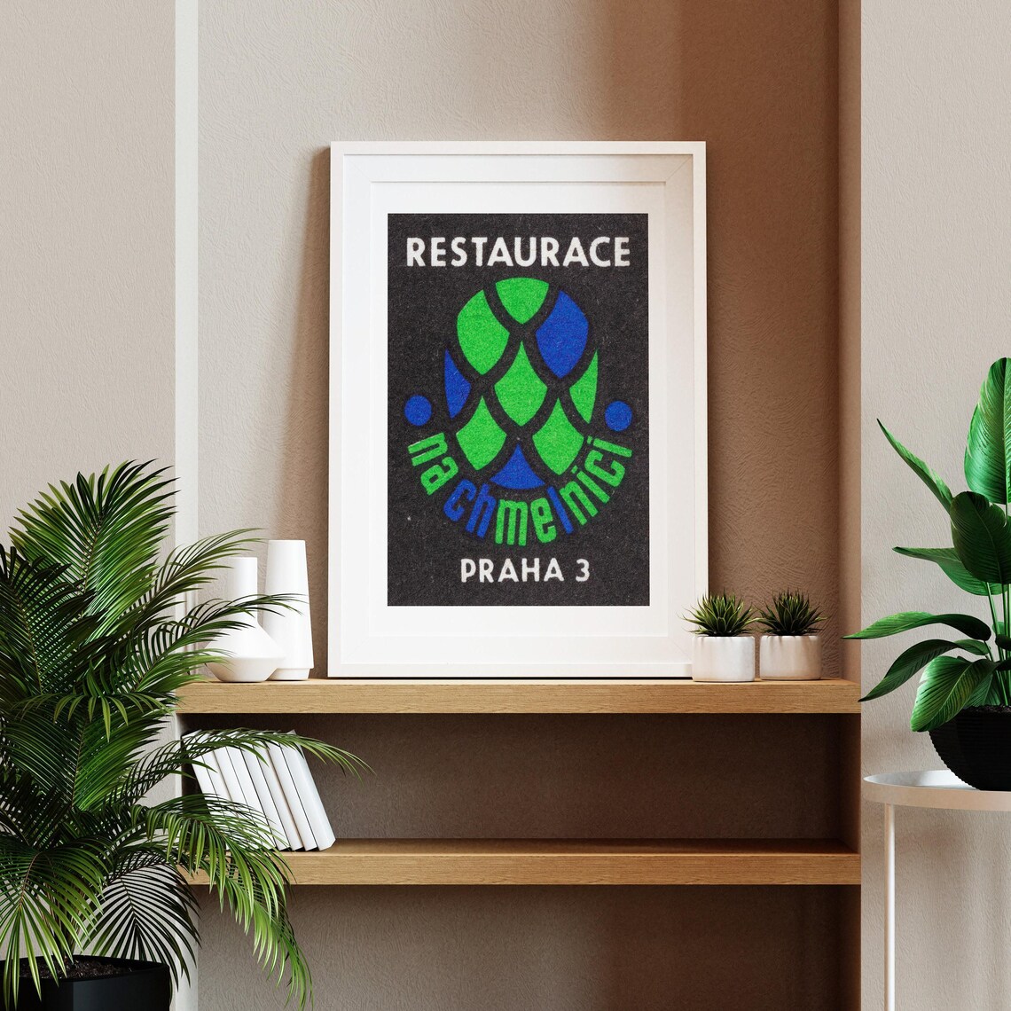 Na Chmelnici Prague Hop Cone Restaurant Vintage Label Art Print - Image 2