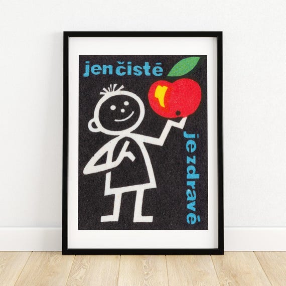 Fruit Is Healthy Matchbox Print Aesthetic Wall Art Vintage Art Matchbox Wall Poster Vintage Poster Print