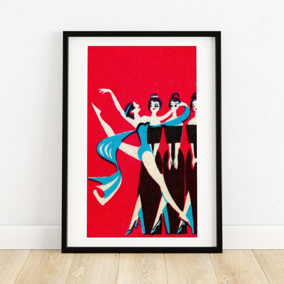 Professional Dancers Matchbox Art Print, Vintage Europe