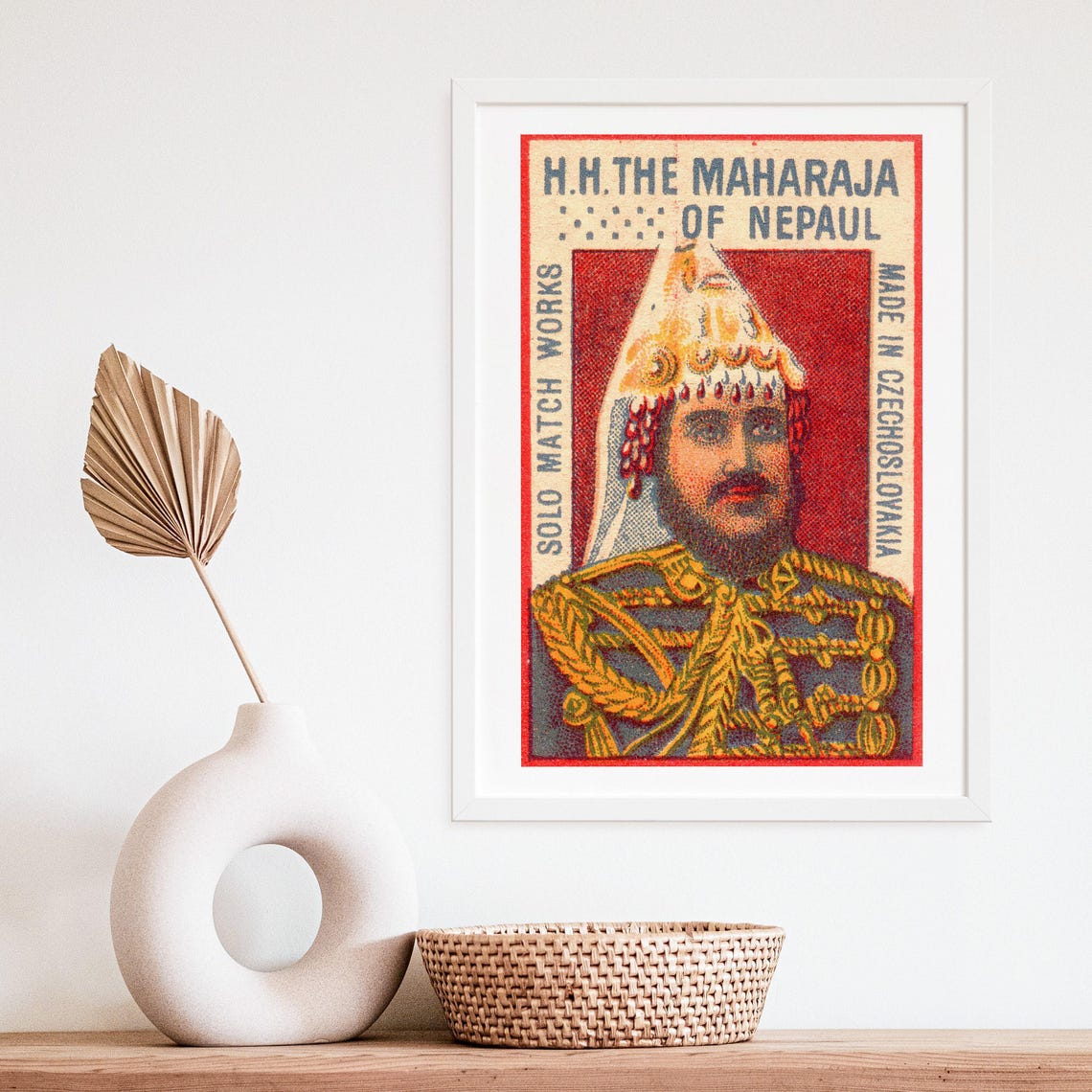 Maharaja of Nepaul Portrait Czech Solo Matchbox Label Art Poster - Image 4