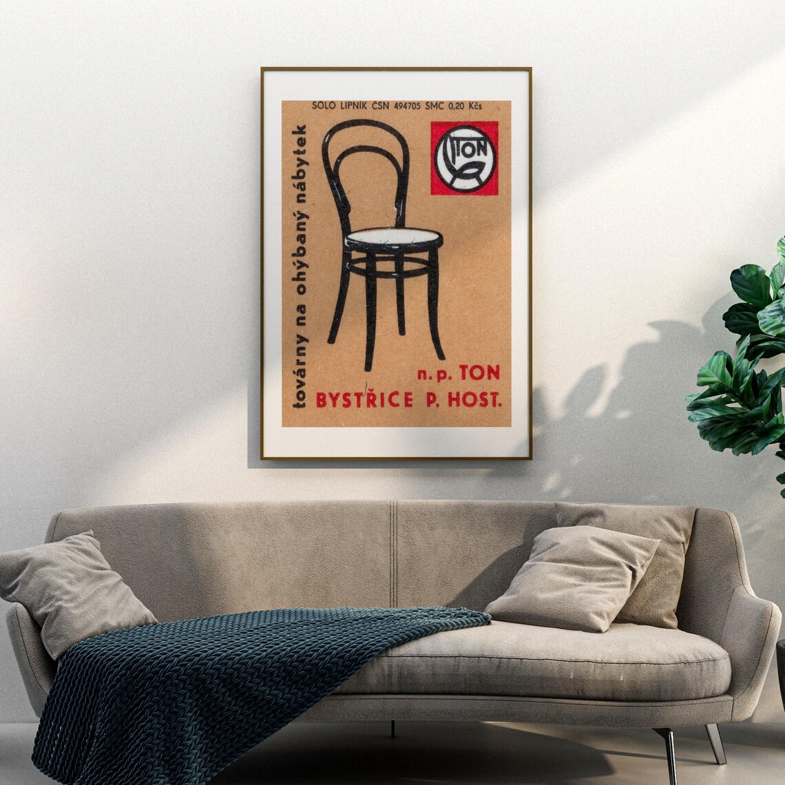 Curved Back Chair Matchbox Vintage Poster Print - Image 3