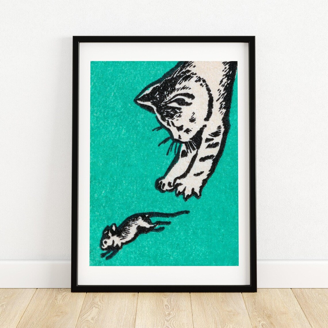 Cat And Mouse Games Matchbox Vintage Poster Print