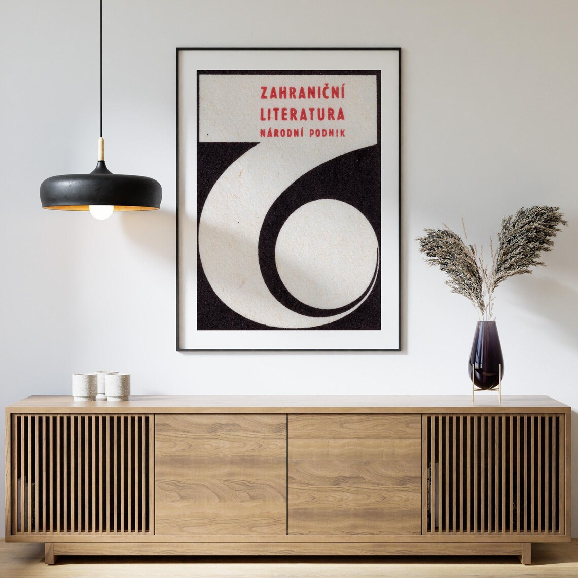 Zahranicni Literatura Narodni Podnik Czech Minimalist Black Poster - Image 4