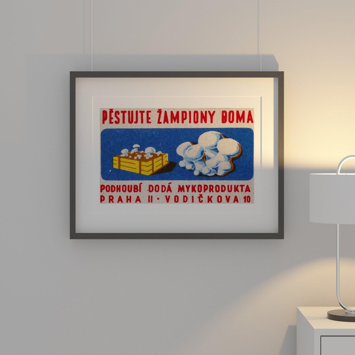 Pestujte Zampiony Doma Czech Mushroom Growing Vintage Ad Poster - Image 2