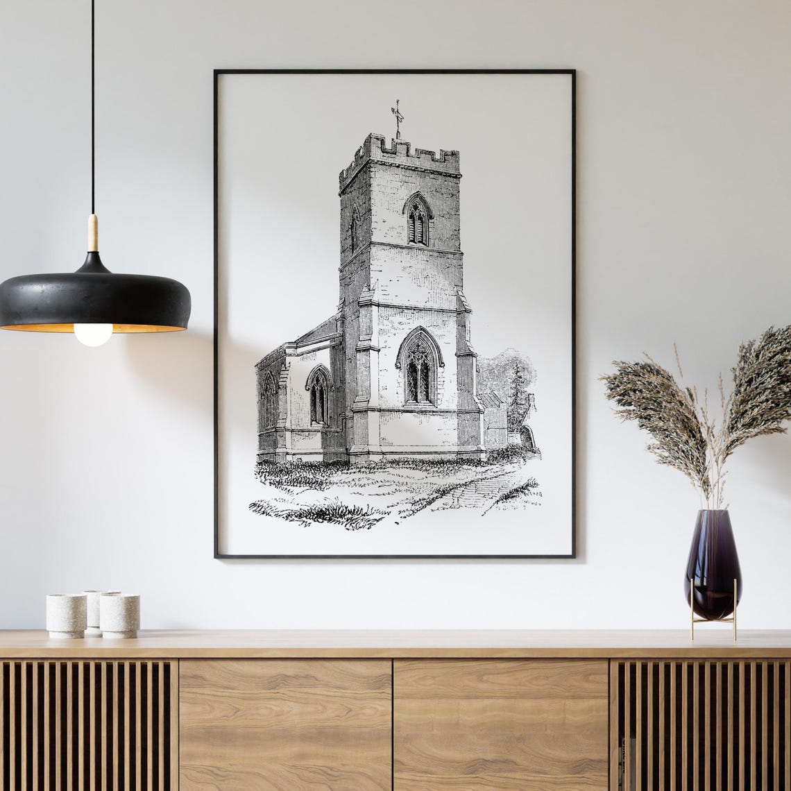 Northamptonshire Stone Church Tower Gothic Architecture Poster - Image 4