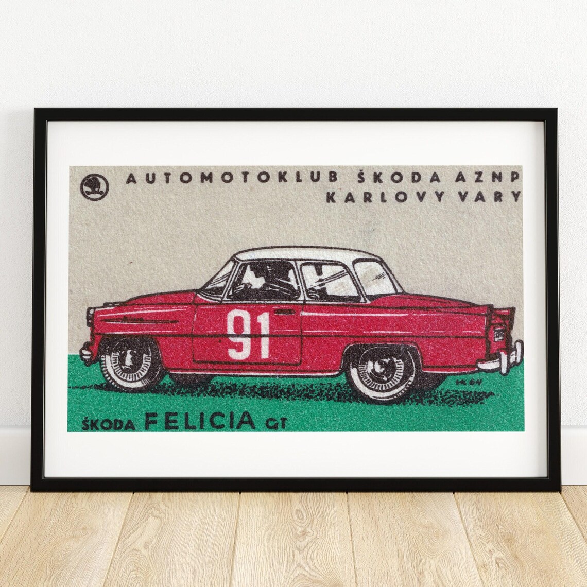 Skoda Felicia GT Race Car Automotoklub Karlovy Vary Vintage Poster