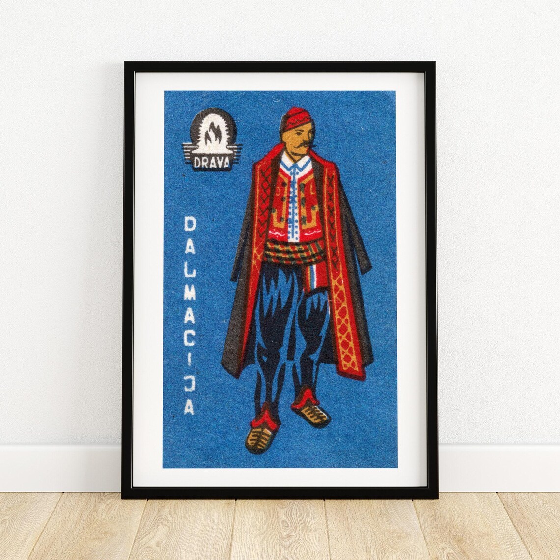 Croatian Man Matchbox Vintage Eastern Europe Art Print