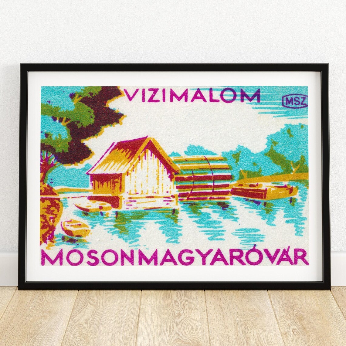 Vintage Countryside Cabin Matchbox Poster Print