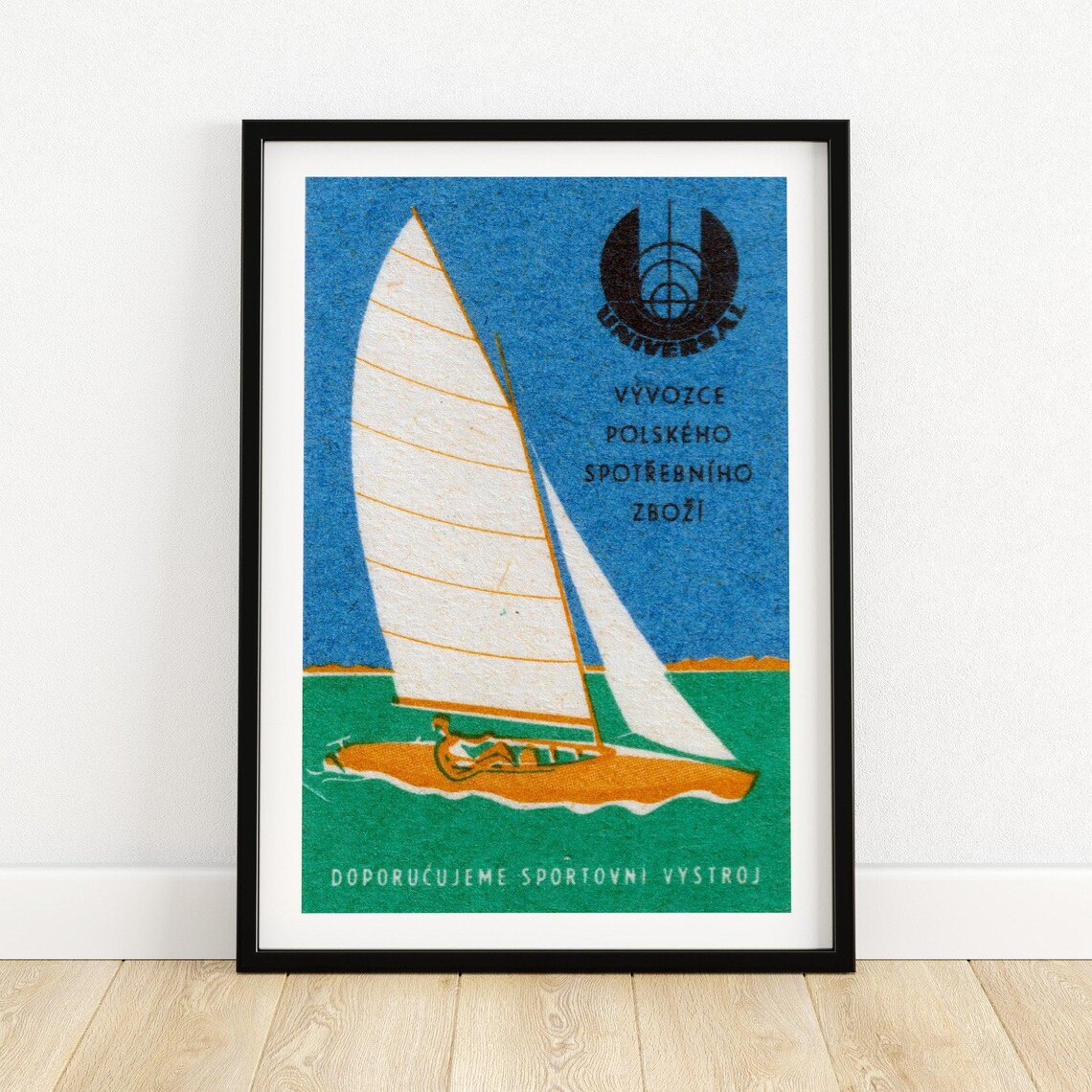 Universal Polish Export Vintage Sailboat Sea Sport Art Poster