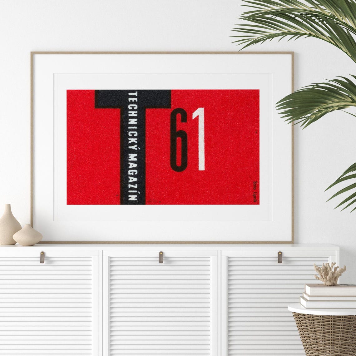 Technicky Magazin 61 Bold Red Typographic Vintage Poster Art - Image 2