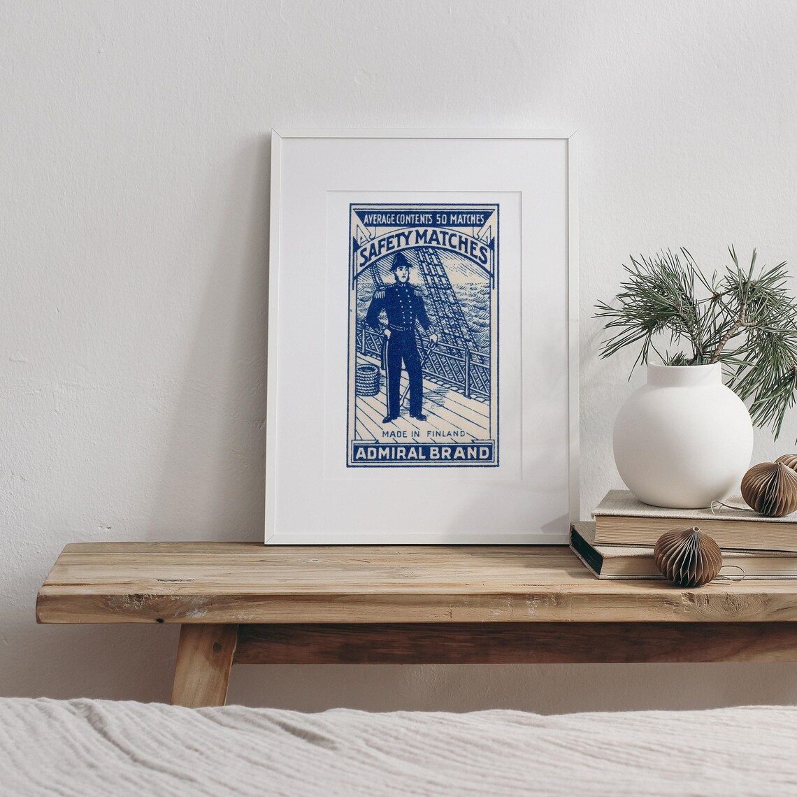 Admiral Brand Finnish Naval Officer Safety Matches Label Art Poster - Image 3
